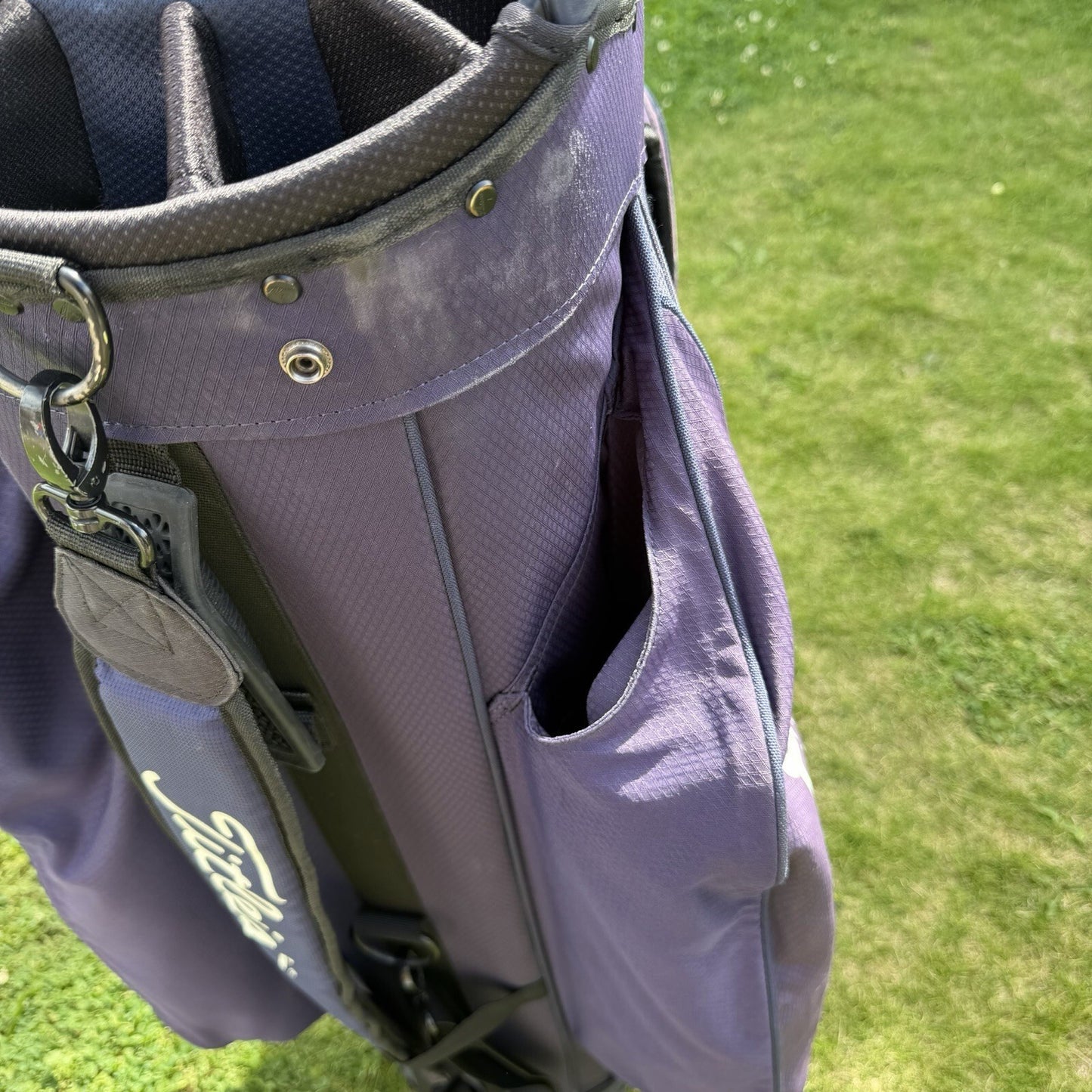 TITLEIST STADRY TROLLEY/CART GOLF BAG / 14 Way Divide / Purple/Blue / GOOD USED