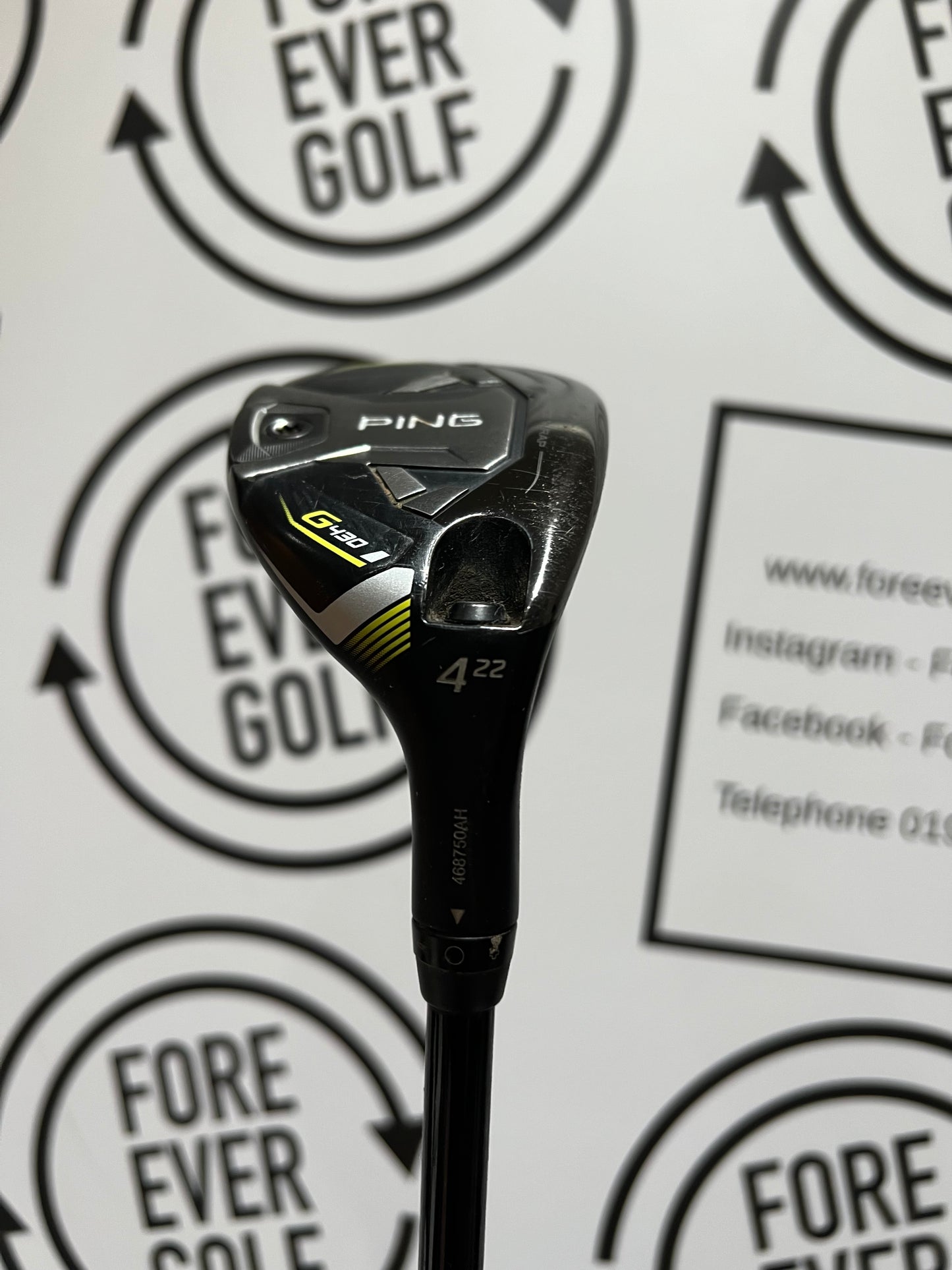PING G430 4 HYBRID / 22 Degree / Mens RH / 80g Stiff Flex