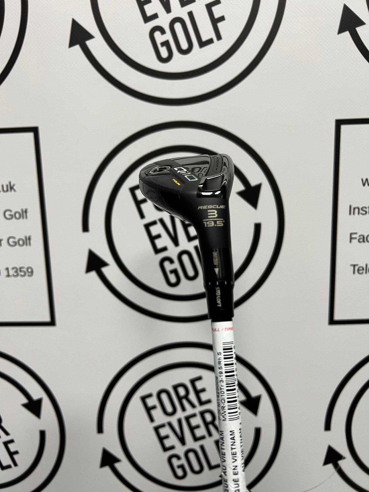 TAYLORMADE Qi10 TOUR 3 HYBRID (19.5 Deg), Mens RH, 75g Stiff Flex