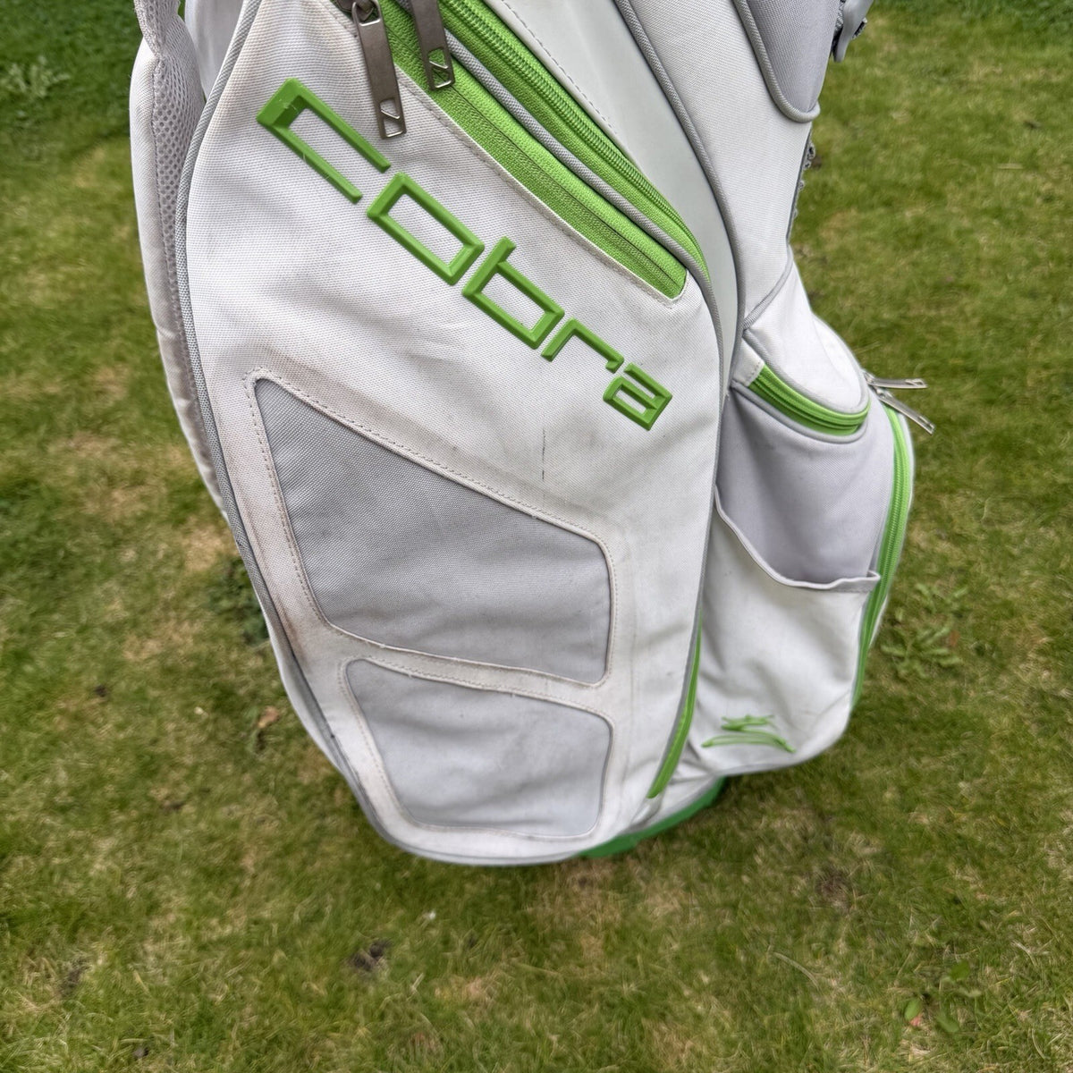 COBRA GOLF CART/TROLLEY BAG / White/Green / 5-Way Divide / OK USED