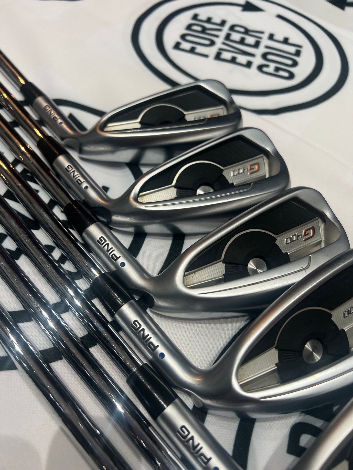 PING G400 IRONS / 4 - PW / BLUE Dot / RH / 98g Reg Flex