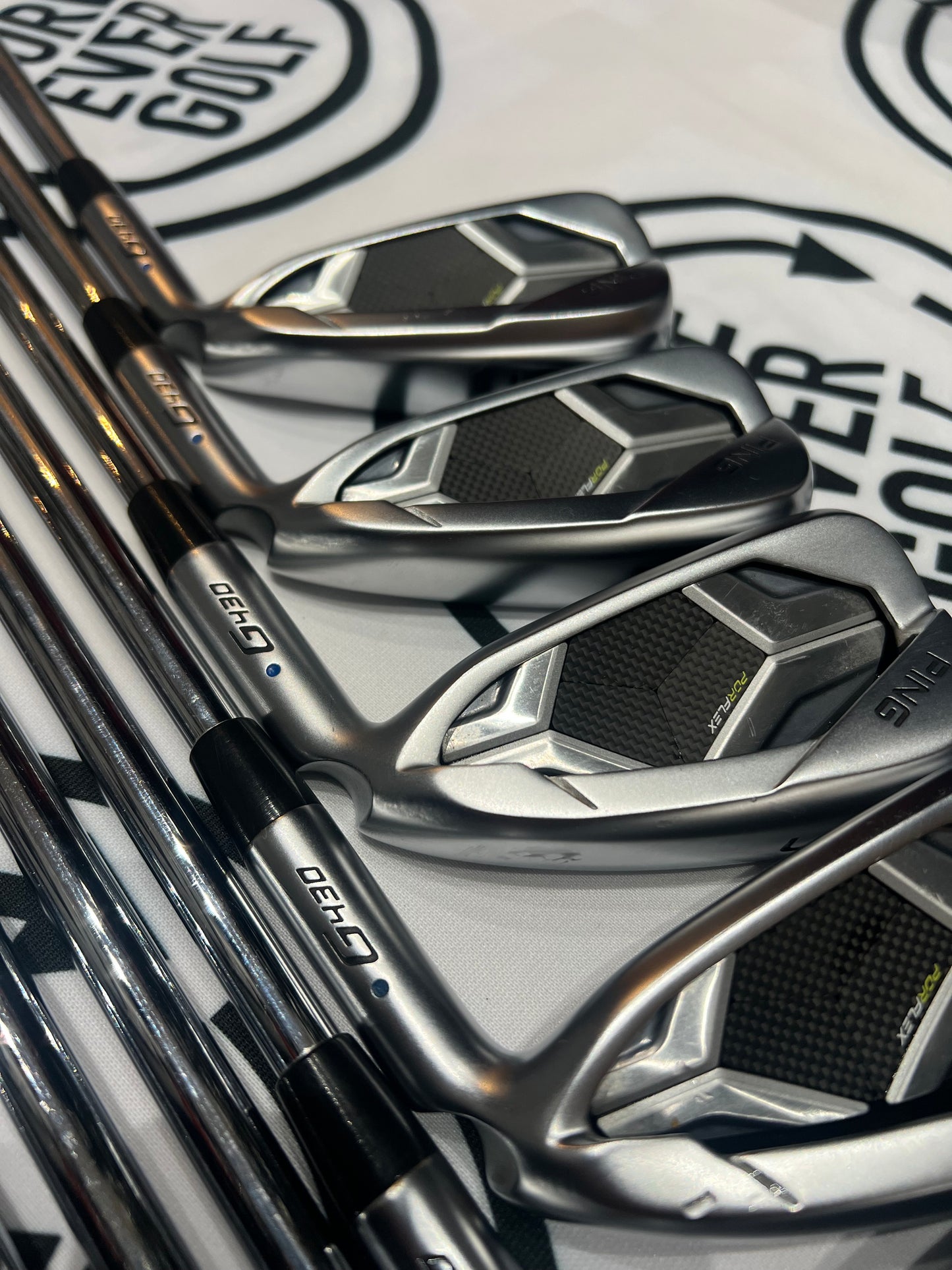 PING G430 IRONS / 4 - GW / Blue Dot / 98g Reg Flex / RH