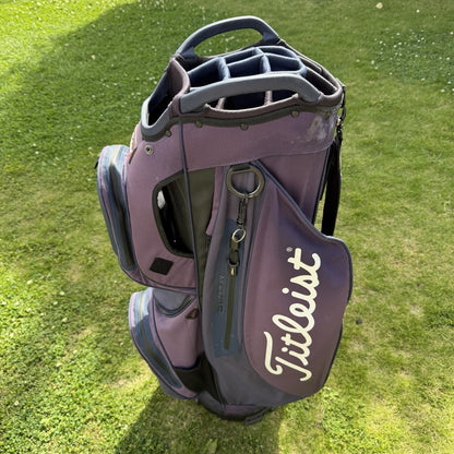 TITLEIST STADRY TROLLEY/CART GOLF BAG / 14 Way Divide / Purple/Blue / GOOD USED