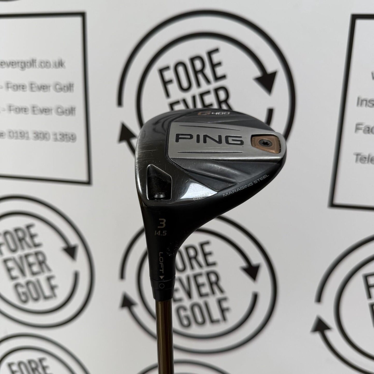 PING G400 3 WOOD / 14.5 Degree / Mens LH / 65g Stiff Flex / V.GOOD USED