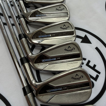 CALLAWAY Ai SMOKE IRONS / 5 - PW / Mens RH / 95g Stiff Flex / GOOD USED