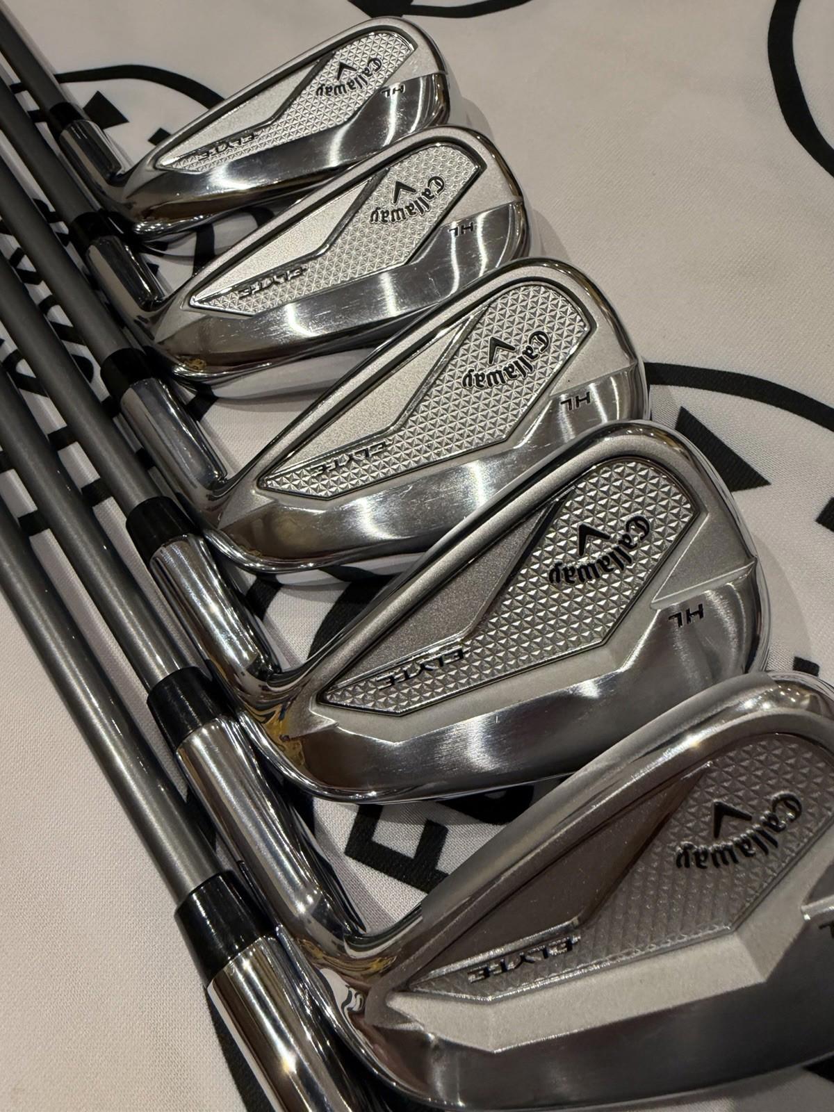 CALLAWAY ELYTE HL IRONS / 6 - GW / RH / 65g Reg Flex DENALI Graphite Shafts / VG