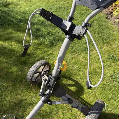 iCART ICARTEVO 3 WHEELED GOLF TROLLEY / Grey/Yellow / GOOD USED