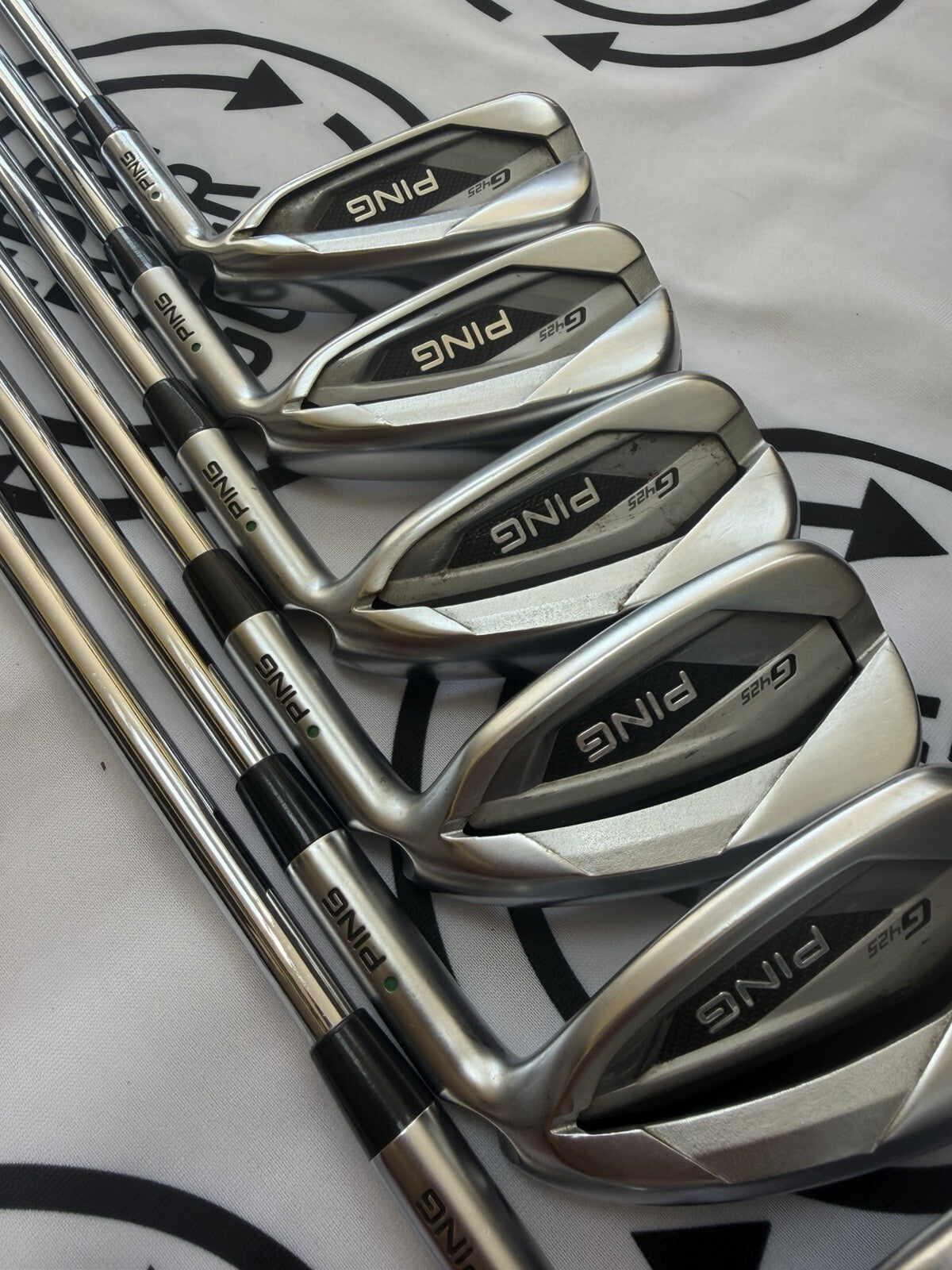 PING G425 IRONS / 5 - PW / GREEN Dot / Mens RH / 98g Reg Flex / GOOD USED