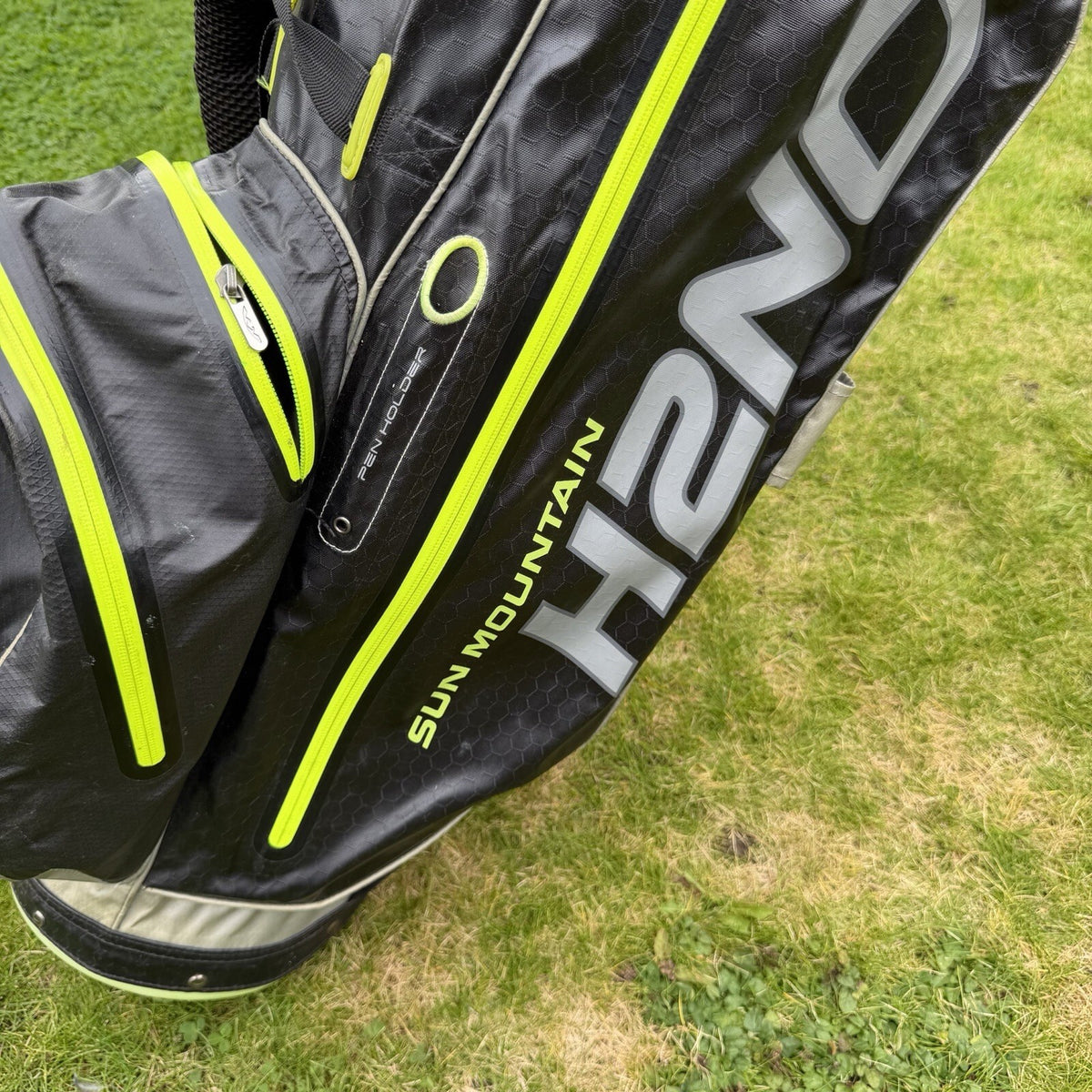 SUN MOUNTAIN H2NO GOLF CARRY BAG / 4 Way Divide / Black/Yellow / OK USED