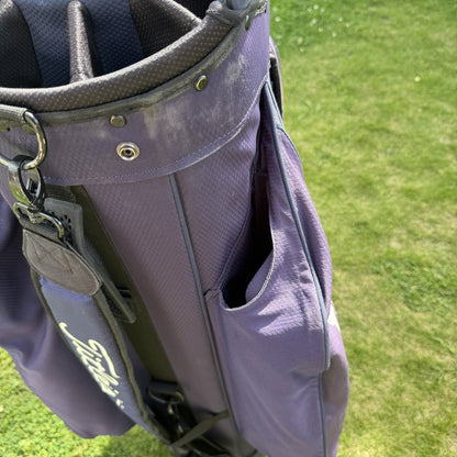 TITLEIST STADRY TROLLEY/CART GOLF BAG / 14 Way Divide / Purple/Blue / GOOD USED