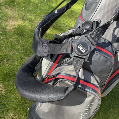 MOTOCADDY HYDROFLEX GOLF CARRY BAG / 5 Way Divide / Grey/Red / GOOD USED