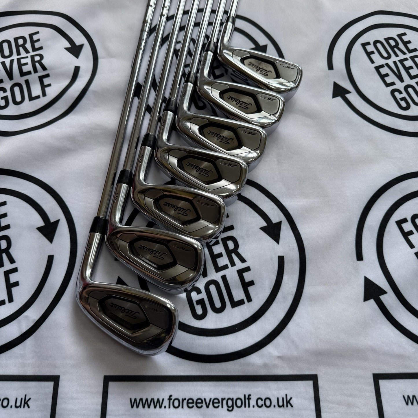 TITLEIST AP3 718 IRONS / 4 - PW / Mens RH / Reg Flex AMT Red Shafts / GOOD USED