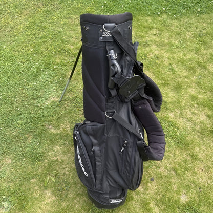 TITLEIST Golf Cary Bag / Black/White / 6 Way Divide / GOOD USED