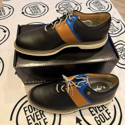 FOOTJOY MYJOYS PREMIER GOLF SHOES / Mens UK Size 8.5 / Black,Orange,Blue