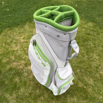 COBRA GOLF CART/TROLLEY BAG / White/Green / 5-Way Divide / OK USED