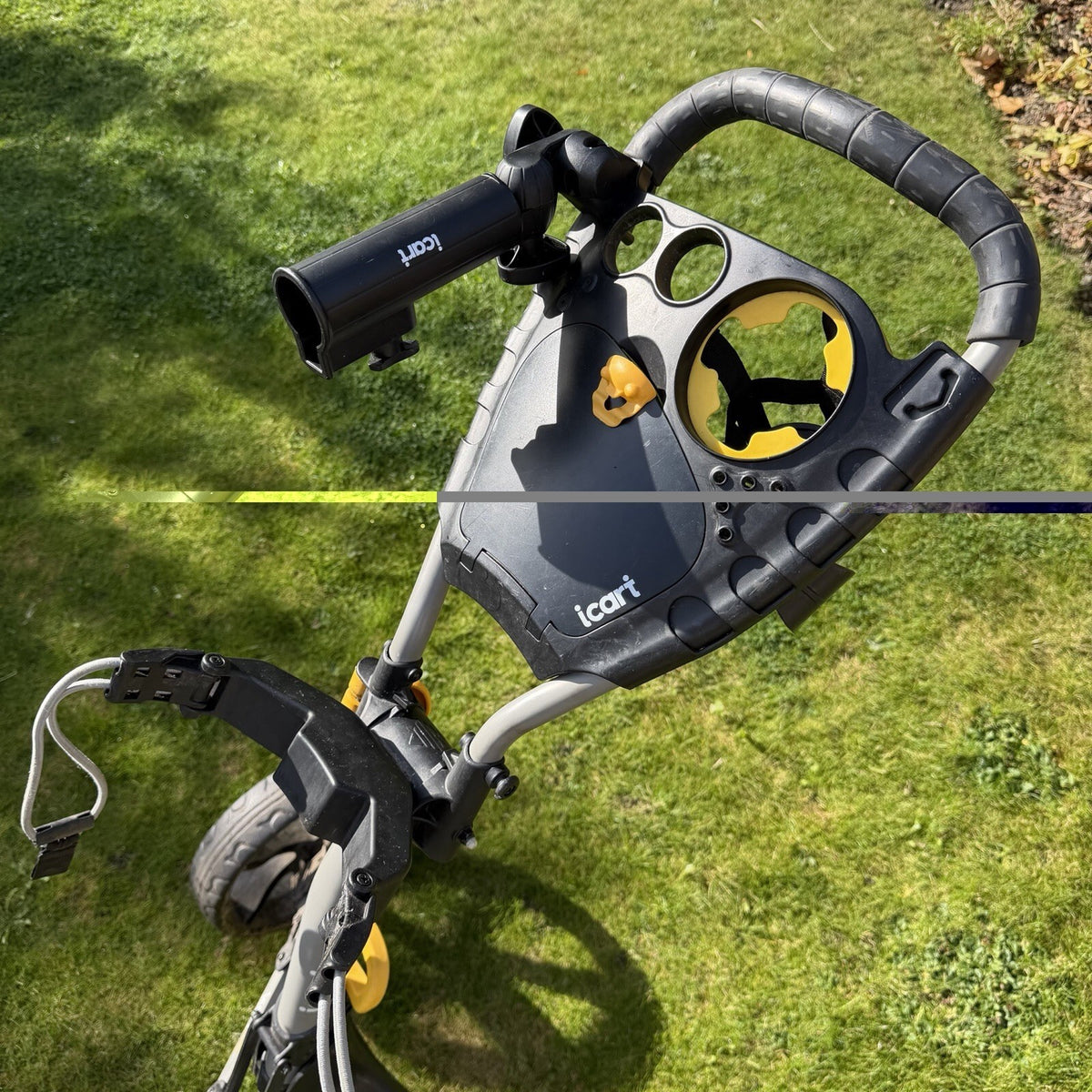 iCART ICARTEVO 3 WHEELED GOLF TROLLEY / Grey/Yellow / GOOD USED