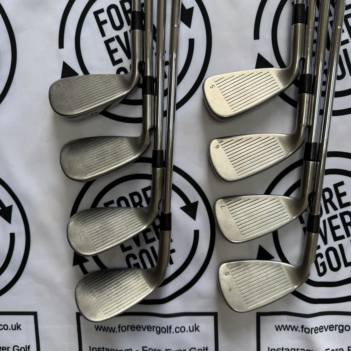 PING G SERIES IRONS / 5 - PW + SW + LW / Green Dot / RH / Reg Flex / GOOD USED