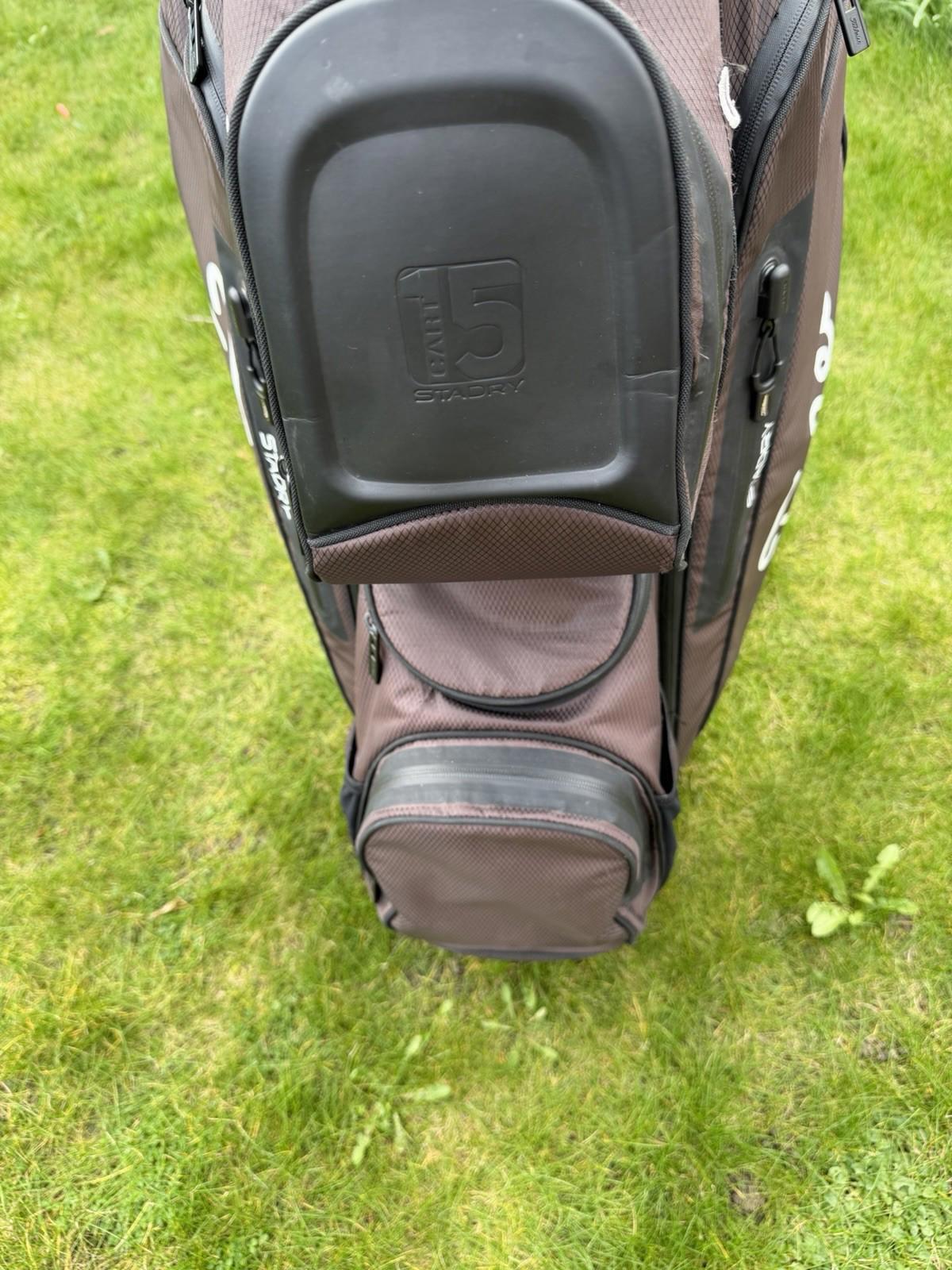 TITLEIST STA DRY 15 GOLF CART/TROLLEY BAG / 15 Way Divide / Brown/Black / GOOD