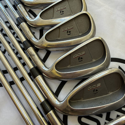 TAYLORMADE 200 STEEL IRONS / 4 - SW / Mens FH / 80g Reg Flex / GOOD USED