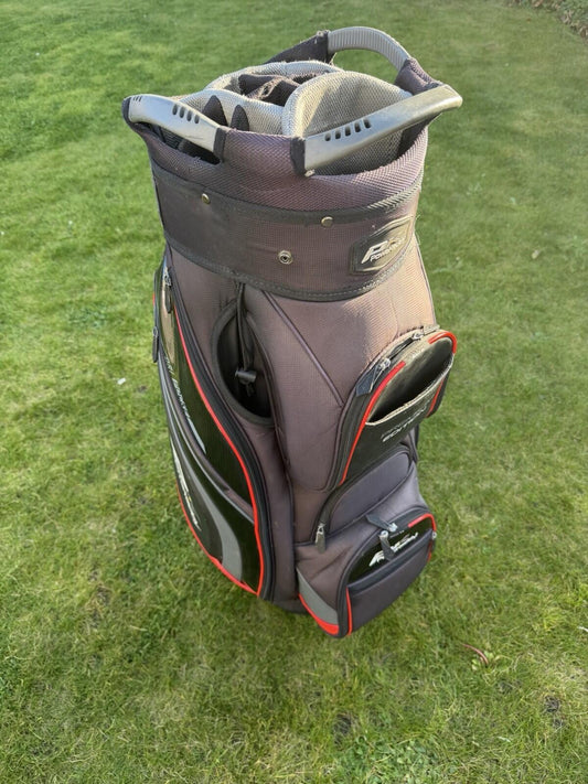 POWAKADDY PREMIUM EDITION GOLF CART BAG / 14 Way Divide / Black/Red / GOOD