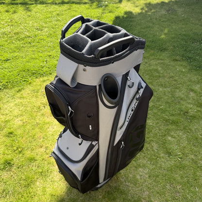 MGi LITE PLAY GOLF CART/TROLLEY BAG / 14 Way Divide / Grey / GOOD USED