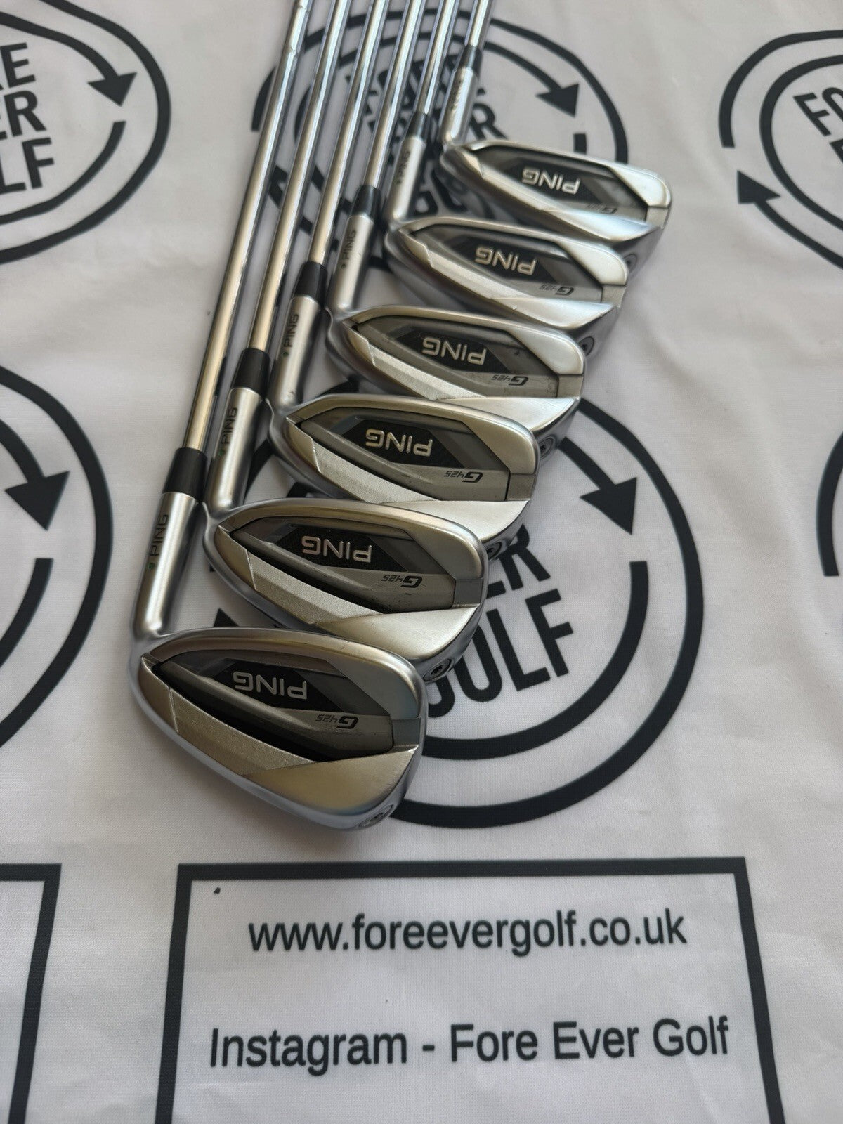 PING G425 IRONS / 5 - PW / GREEN Dot / Mens RH / 98g Reg Flex / GOOD USED