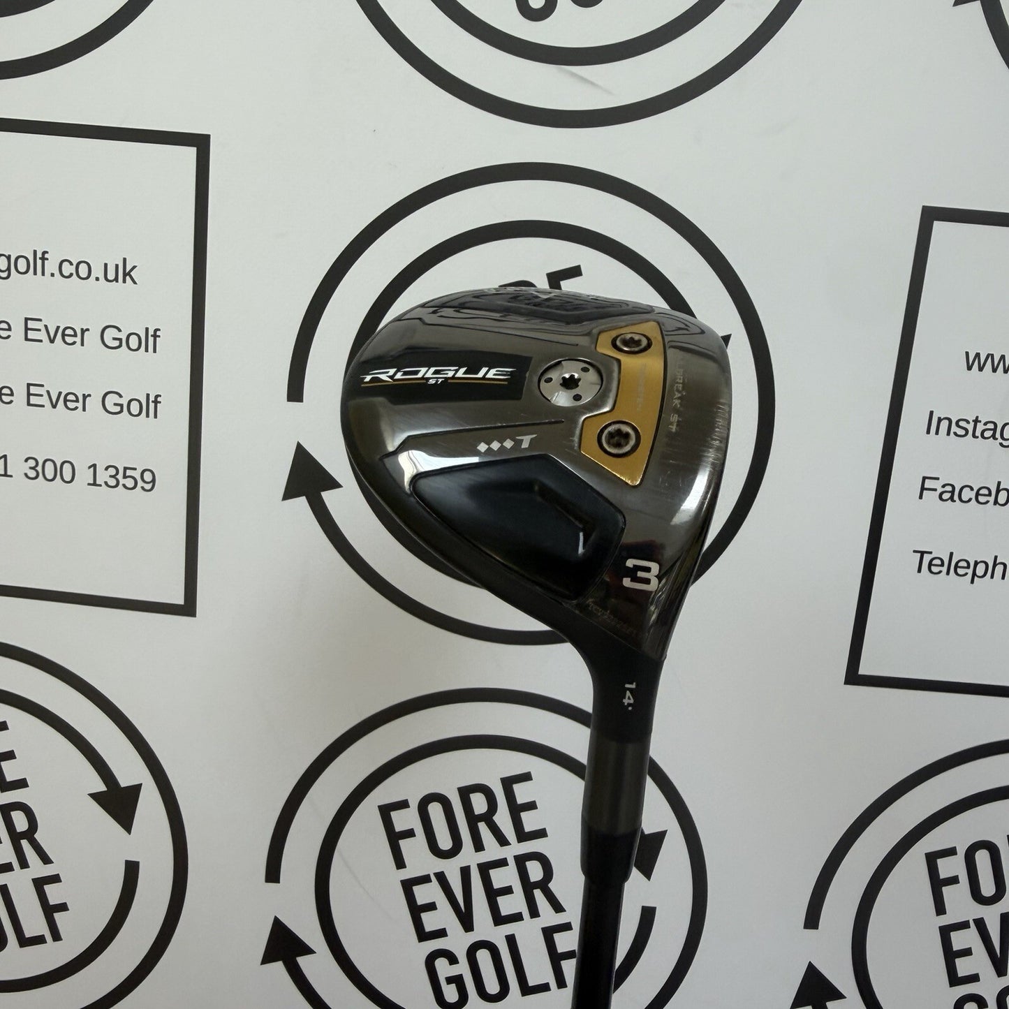 CALLAWAY ROGUE ST MAX TRIPLE DIAMOND T 3 WOOD / 14 Deg / TOUR ISSUE RH / 75g Stiff Flex / V.GOOD