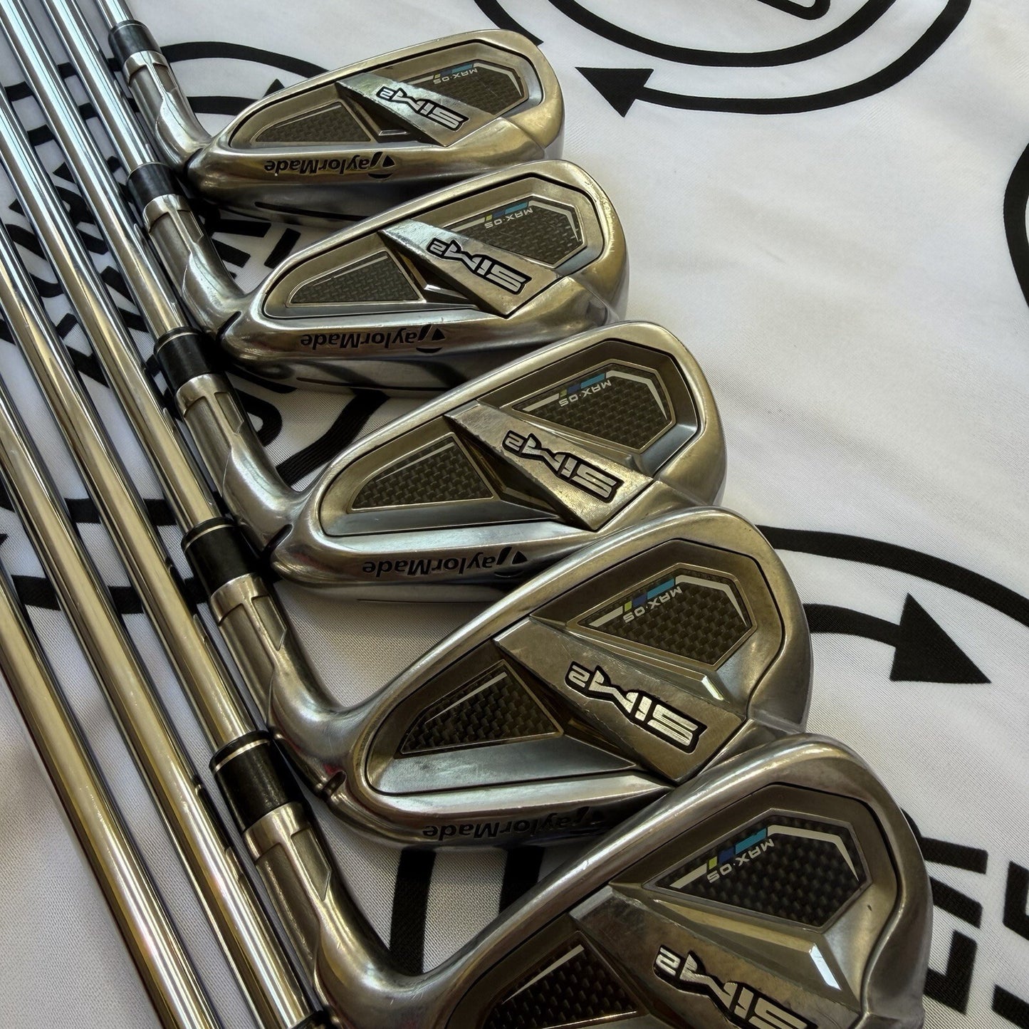 TAYLORMADE SIM2 MAX OS IRONS / 5 - PW + SW / Mens RH / 95g Reg Flex / GOOD USED