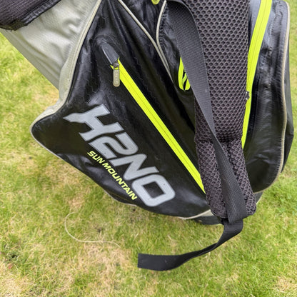 SUN MOUNTAIN H2NO GOLF CARRY BAG / 4 Way Divide / Black/Yellow / OK USED