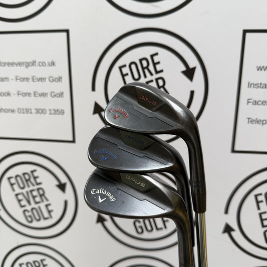 CALLAWAY OPUS WEDGE SET / 50,54,58 / RH / Black / 100g Reg Flex / GOOD USED