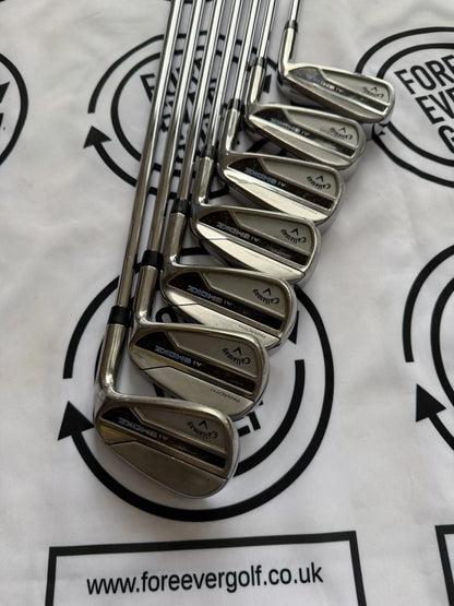 CALLAWAY Ai SMOKE IRONS / 4 - PW / Mens RH / 120g Stiff Flex / GOOD USED