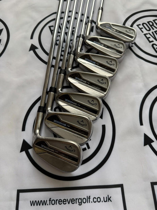 CALLAWAY Ai SMOKE IRONS / 4 - PW / Mens RH / 120g Stiff Flex / GOOD USED