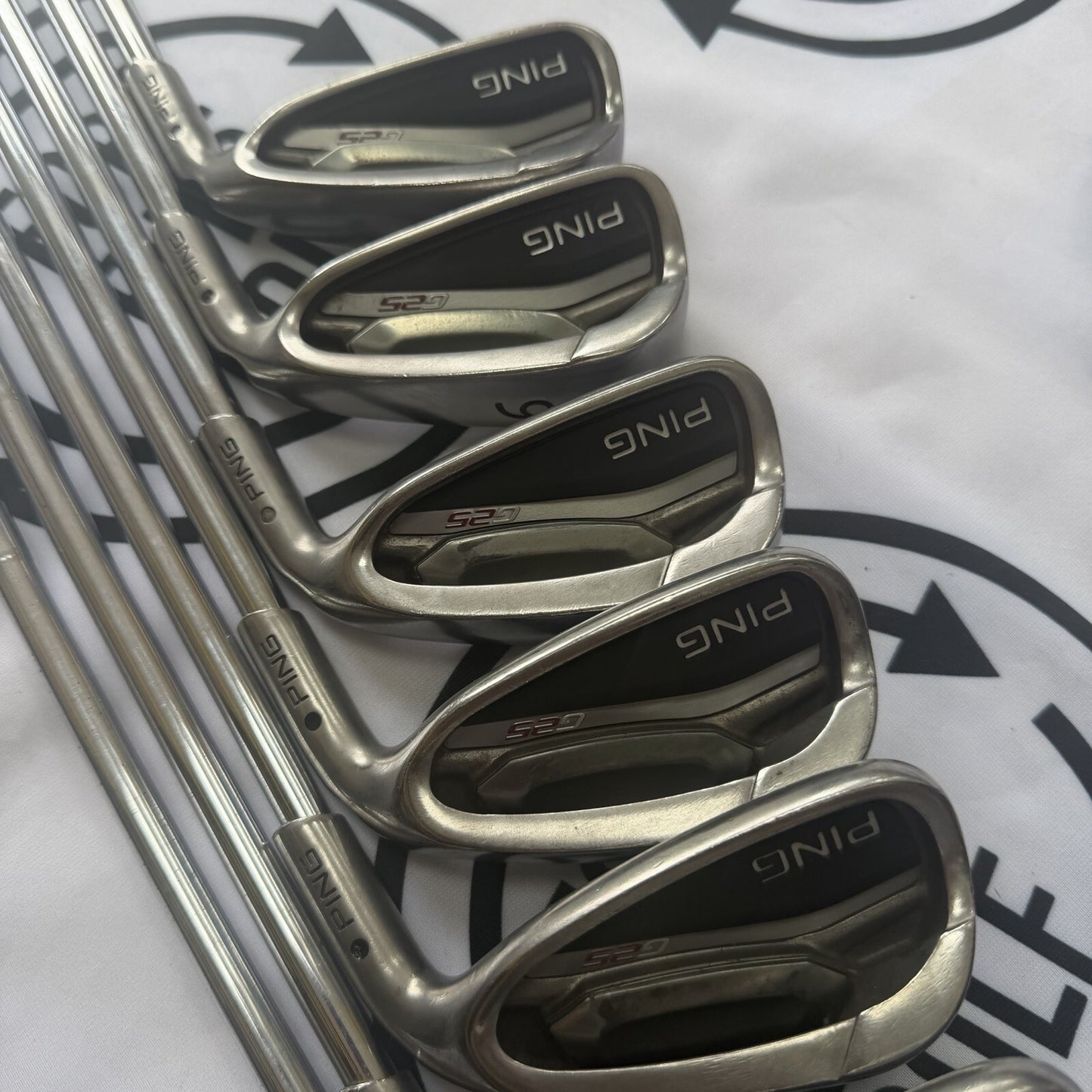 PING G25 IRONS / 5 - PW + SW / RH / White Dot / Reg Flex / GOOD USED