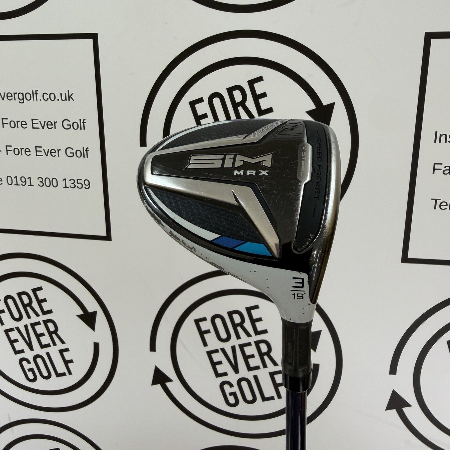 TAYLORMADE SIM MAX 3 WOOD / 15 Deg / Mens RH / 50g Reg Flex / POOR USED
