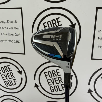 TAYLORMADE SIM MAX 3 WOOD / 15 Deg / Mens RH / 50g Reg Flex / POOR USED