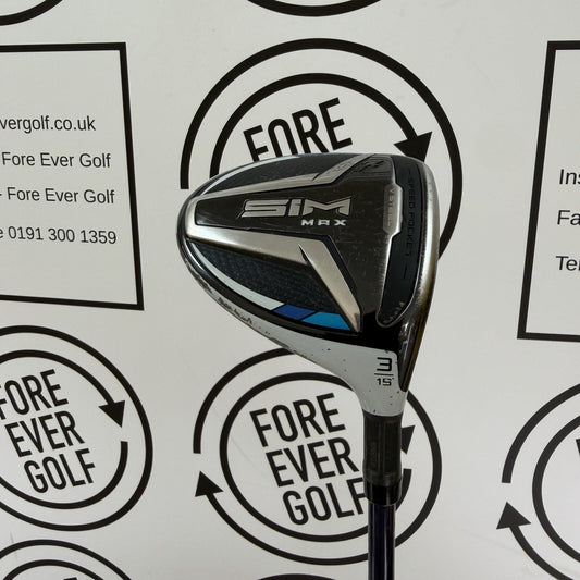 TAYLORMADE SIM MAX 3 WOOD / 15 Deg / Mens RH / 50g Reg Flex / POOR USED