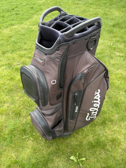 TITLEIST STA DRY 15 GOLF CART/TROLLEY BAG / 15 Way Divide / Brown/Black / GOOD