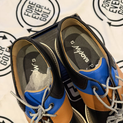 FOOTJOY MYJOYS PREMIER GOLF SHOES / Mens UK Size 8.5 / Black,Orange,Blue