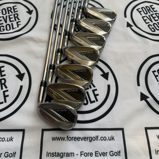 TAYLORMADE STEALTH IRONS / 5 - PW + SW / 85g Stiff Flex / RH / GOOD USED