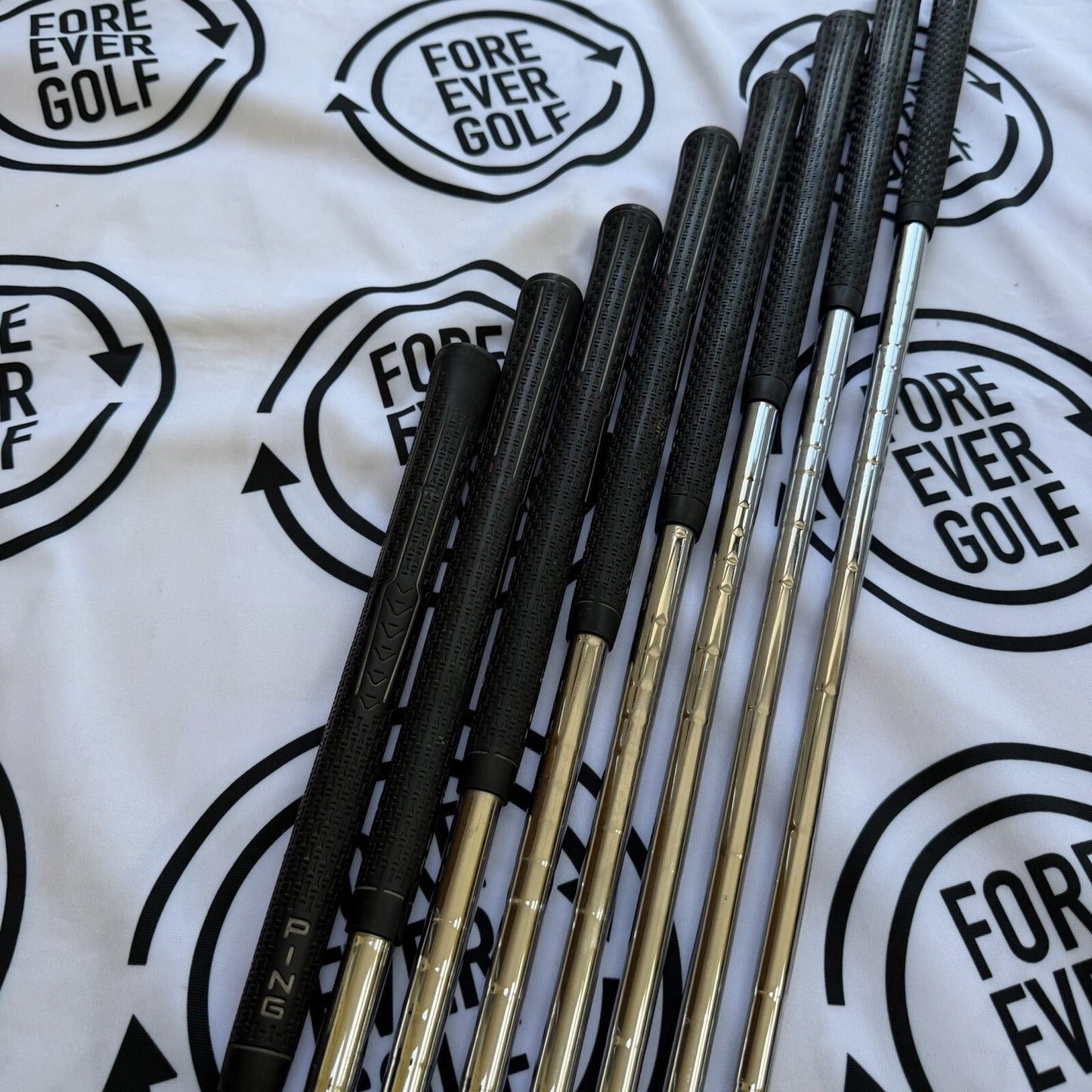 PING i15 IRONS / 3-PW / Mens RH / GREEN DOT / Stiff Flex / OK USED