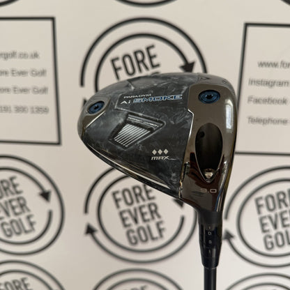 CALLAWAY Ai SMOKE TRIPLE DIAMOND MAX  DRIVER / 9 Deg / 55g Reg Flex / RH / VGC
