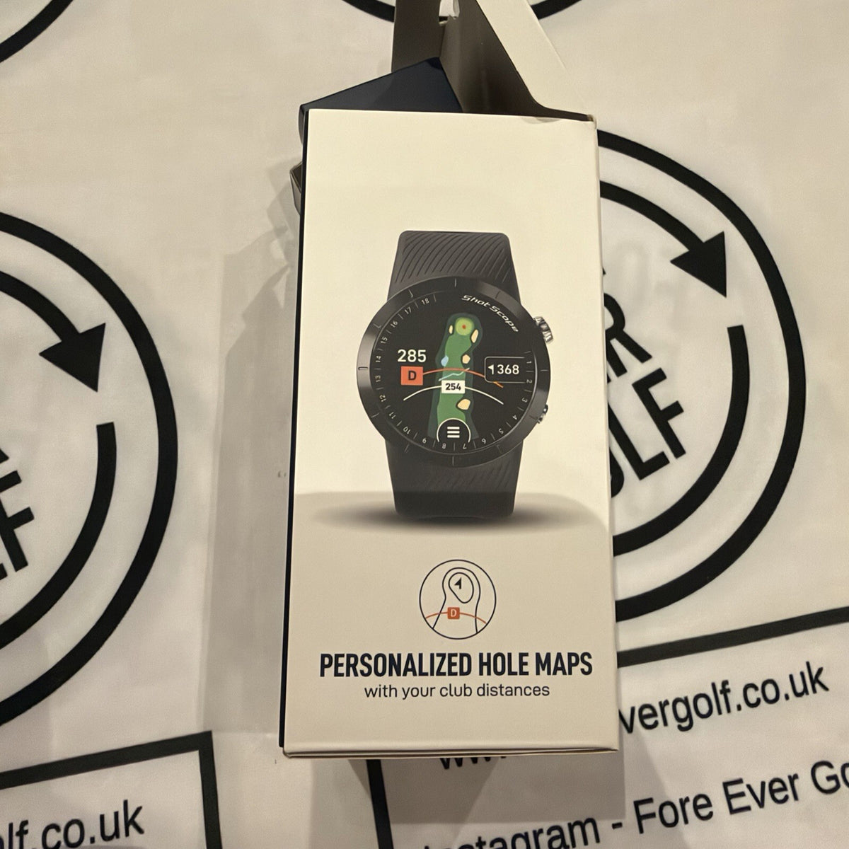 SHOT SCOPE X5 GOLF GPS WATCH / Black / 16 x Club Tags inc. / GOOD USED