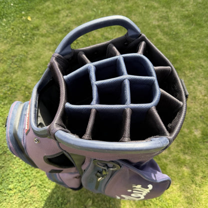 TITLEIST STADRY TROLLEY/CART GOLF BAG / 14 Way Divide / Purple/Blue / GOOD USED