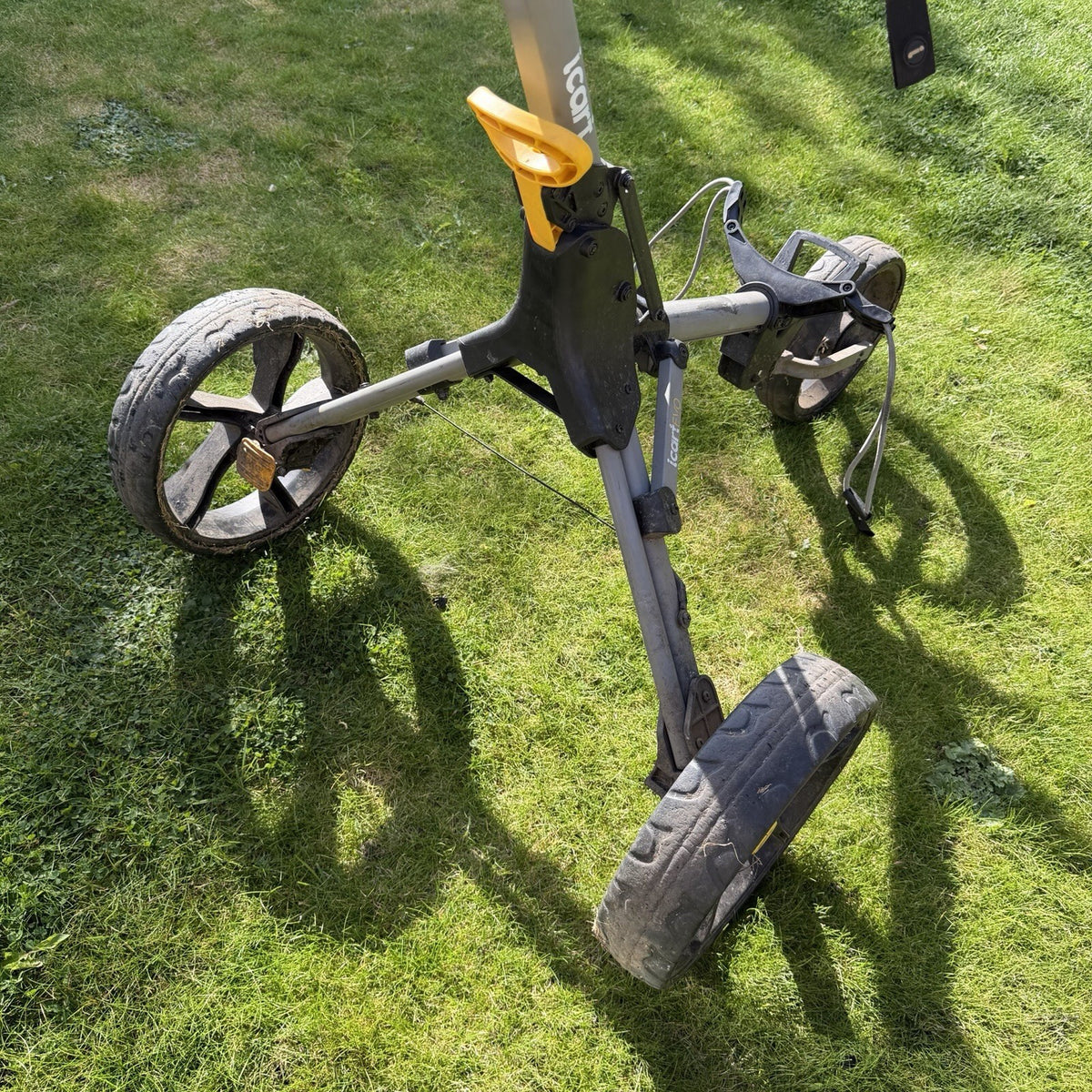 iCART ICARTEVO 3 WHEELED GOLF TROLLEY / Grey/Yellow / GOOD USED