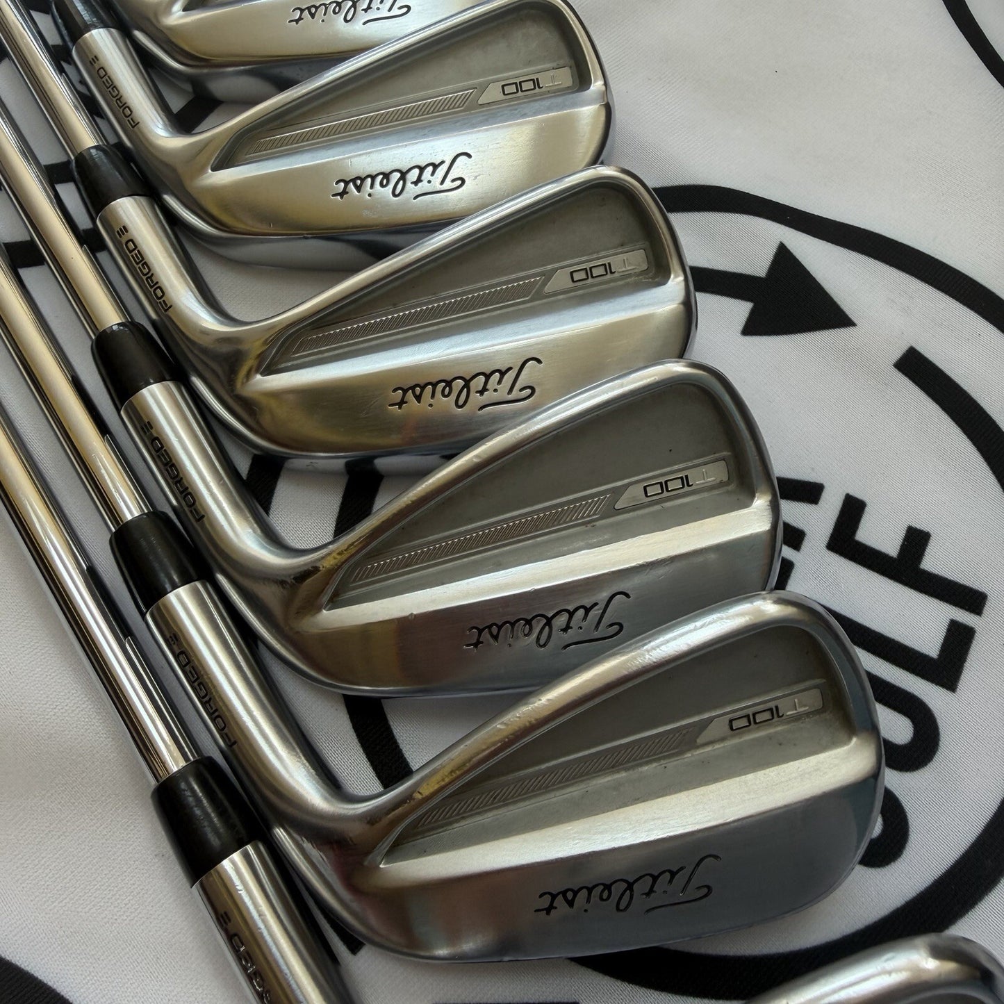 TITLEIST T100 (2023) IRONS / 4 - PW / Mens RH / AMT Black / Stiff Flex / V.GOOD