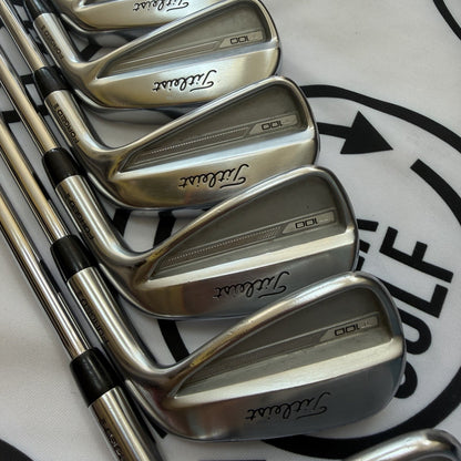 TITLEIST T100 (2023) IRONS / 4 - PW / Mens RH / AMT Black / Stiff Flex / V.GOOD