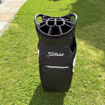 TITLEIST PREMIUM STA-DRY CART/TROLLEY BAG / 14 Way Divide / Black / V.GOOD USED