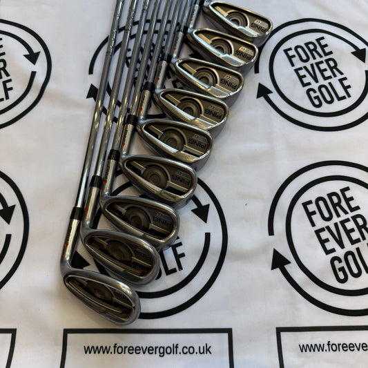 PING G SERIES IRONS / 4 - PW + SW + LW / RH / Red Dot / 95g Reg Flex / GOOD USED