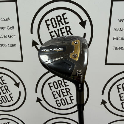 CALLAWAY ROGUE ST MAX 3 WOOD HL / 16.5 Deg / RH / 65g Stiff Flex / V.GOOD USED