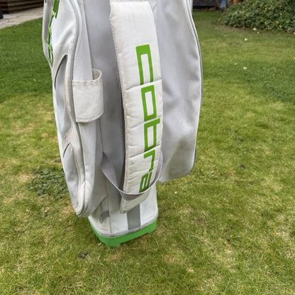 COBRA GOLF CART/TROLLEY BAG / White/Green / 5-Way Divide / OK USED